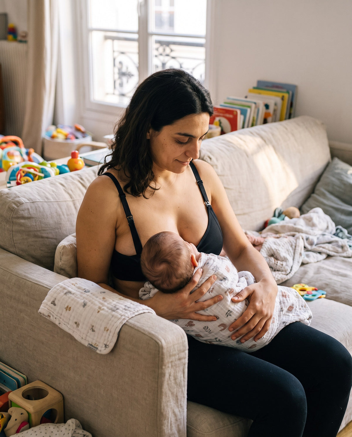 Brassière d'allaitement sans armatures